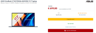 ASUS VivoBook 17 M1702QA-AU033W voor €699 bij Alternate