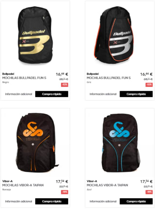 PADEL - Mochilas y paleteros por menos de 20€