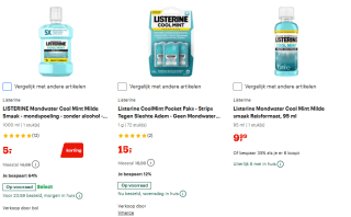 Tot 64% korting op Listerine cool mint mondwater bij Bol
