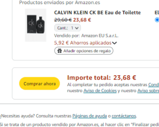Calvin Klein CK Be Eau de Toilette 100ml por 16,12€ y la de 200ml por 23,68€