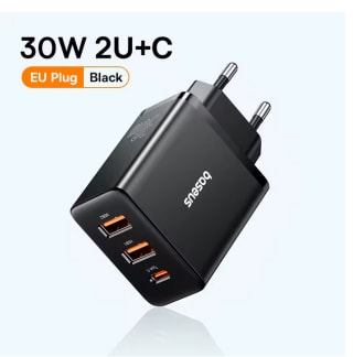 Cargador Baseus 30W USB QC3.0 PD3.0 tipo C por solo 10€
