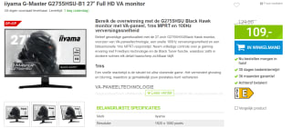 iiyama G-Master Black Hawk G2755HSU-B1 - LED-monitor voor €109 bij Megekko