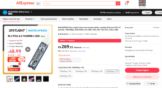 SSD da Movespeed de 1TB - R$ 269,93