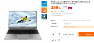 Portatil Medion Akoya E16401 MD62264 por 359€
