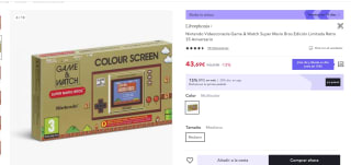 Nintendo Videoconsola Game & Watch Super Mario Bros Edición Limitada Retro 35 Aniversario por 30,58€