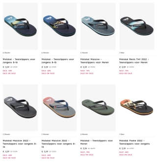 70% Korting en meer bij Quicksilver ( Slippers vanaf €4,89 )
