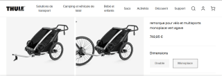 Remorque pour vélo Thule Chariot Lite vert agave à 749,95€