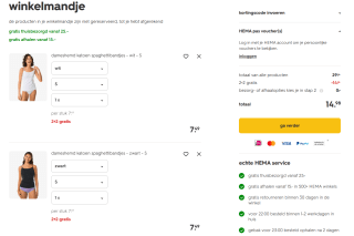 2+2 gratis op dameshemden bij HEMA