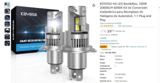 Bombillas led para coche H4 100W 20000LM 6000K por 29,99€