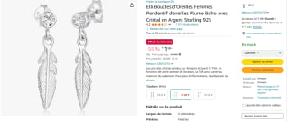Elli Boucles d'Oreilles Femmes Pendentif d'oreilles Plume Boho à 11,08€