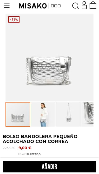 Bolso pequeño acolchado por 9€.