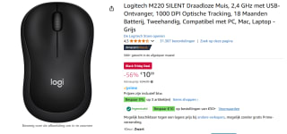 Logitech M220 Silent - Optisch - Zwart voor €10,99 bij Amazon