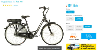 Vogue Basic N7 middenklasse e-bike voor €994 bij Matrabike