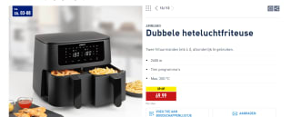 AMBIANO Dubbele airfryer 2600watt voor €69,99 bij de Aldi