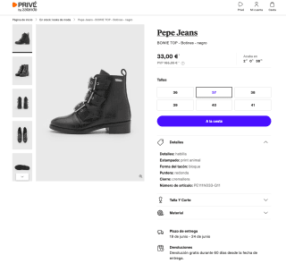 Botines de Piel para Mujer Pepe Jeans BOWIE TOP por solo 33€