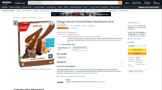 Kellogg's Special K Chocolate Negro 325g paquete de 6 por 13,44€