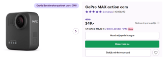 GoPro MAX action cam voor €349 bij CameraNU