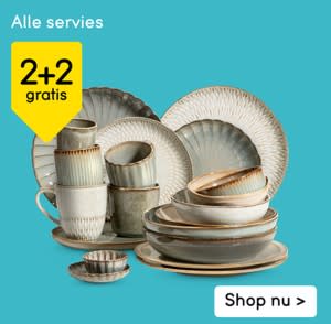 2+2 gratis op alle servies bij Leen Bakker