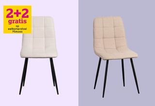 2+2 gratis op Eetkamerstoel Mimosa bij Leen Bakker