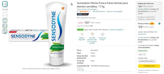 Pasta Dental Sensodyne Menta Fresca Dientes Sensibles por $56 | Descuento Amazon