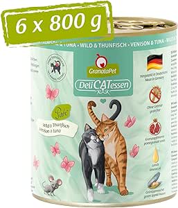 6x 800g natte kattenvoeding GranataPet DeliCATessen (hert & tonijn) voor €4,89