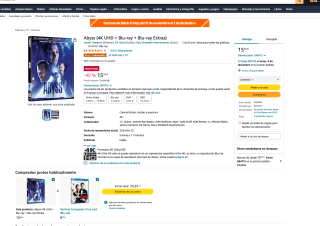 Abyss (4K UHD + Blu-ray + Blu-ray Extras) por solo 15,55€