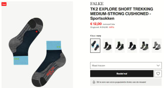 Falke TK2 Explore short wandelsokken voor €12 bij Zalando