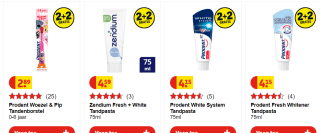 Prodent en Zendium Tandpasta 2+2 Gratis!