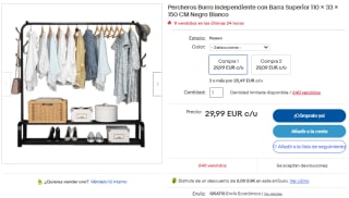 Perchero con barra Superior por 23,99€