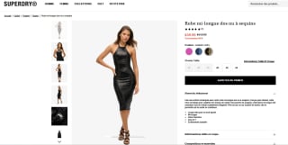 Robe Mi-longue Dos Nu à Sequins à 59.99€