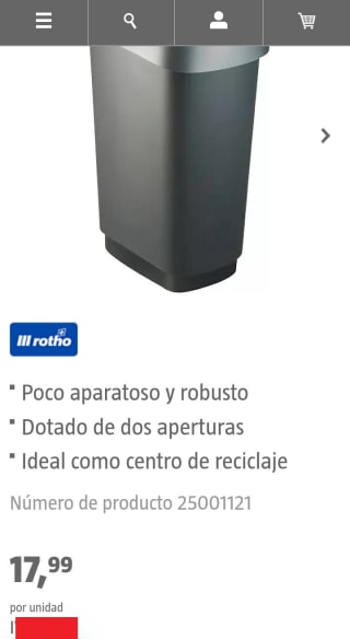 Bahaus Rotho Cubo de Basura Twist 50L por 17,99€.