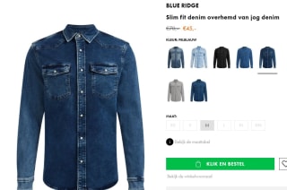 BLUE RIDGE Slim fit denim overhemd van jog denim voor €45 bij Wefashion