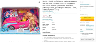 Muñeca Nancy ,Un día en California, muñeca rubia con mechas rosas por 32€
