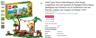 LEGO Super Mario Uitbreidingsset: Dixie Kongs Jungleshow (71421) voor €13,99 bij Amazon NL