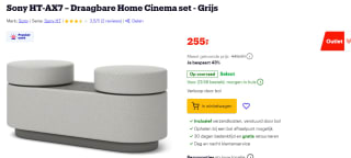 Sony HT-AX7 – Draagbare Home Cinema set - Grijs voor €255 bij Bol.com