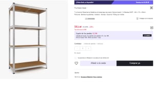 Estantería Metálica de Acero Galvanizado + 4 Baldas MDF, 140 x 70 x 30cm por 16.14€ (Cuenta Nueva 9.68€)