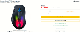 Roccat Kone XP Air — draadloze gamingmuis voor €79 bij Alternate