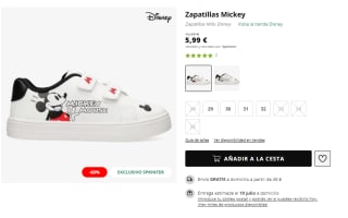 Zapatillas Mickey, Spiderman niño por solo 4,39€ y mas modelos corred
