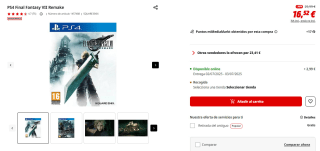 Videojuego Final Fantasy VII Remake PS4 por 16,52€