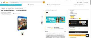 Hot Wheels Unleashed 2 Turbocharged PS4 por 15165€.