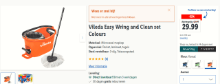 Vileda Turbo EasyWring & Clean Complete set voor €29,99 in de Lidl webshop