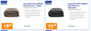 Diverse Lazy all-in-one dekbedden "Pom Pom Fur" v.a. €19,95 bij de Action