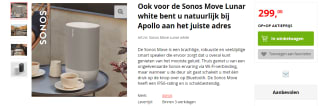 Sonos Move Lunar white voor €299 bij Apollo