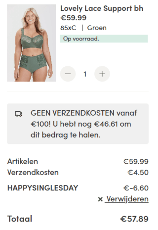 11% korting op lingerie bij Miss Mary