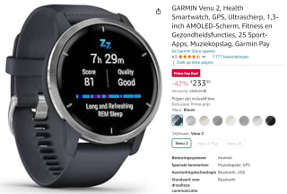 Garmin Venu 2 Blauw horloge voor €229,99 met Amazon Prime