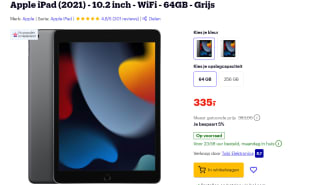 Apple iPad 2021 10.2" Wifi 64GB Grijs voor €335 bij Bol.com