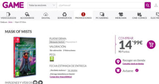Mask of Mists Nintendo Switch por 14,99€.
