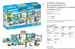 Playmobil Dierenhotel (71742) voor €44,99 bij Amazon