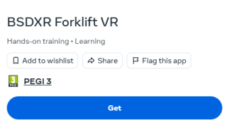 BSDXR Forklift VR training voor vorkheftruckchauffeurs gratis via Meta Qiest