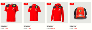 Tot 60% korting op veel F1 Merchandise ( oa RedBull )